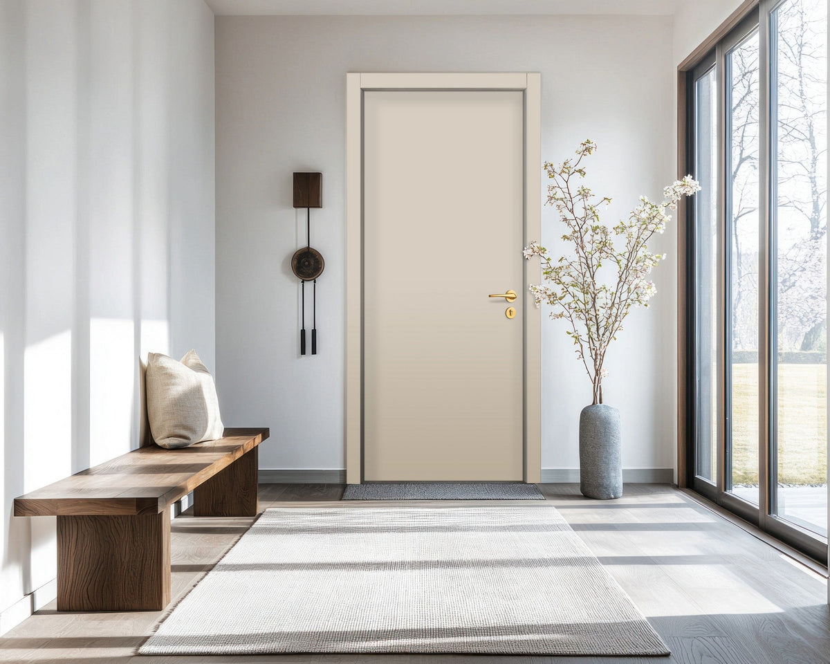Stone Beige Interior Door Slab - Pulito, detail view