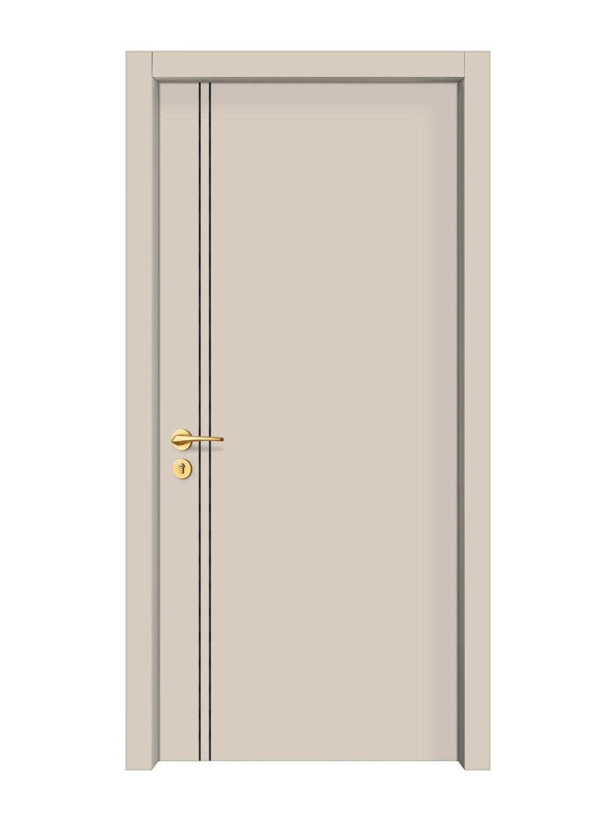 Stone Beige Interior Door Slab - Aliyah 2L Concave Design in Black Pearl epoxy