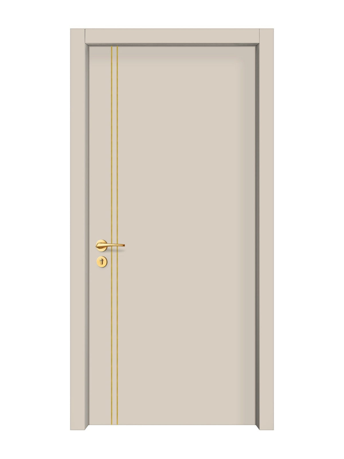 Stone Beige Interior Door Slab - Aliyah 2L Concave Design in Solar Gold epoxy