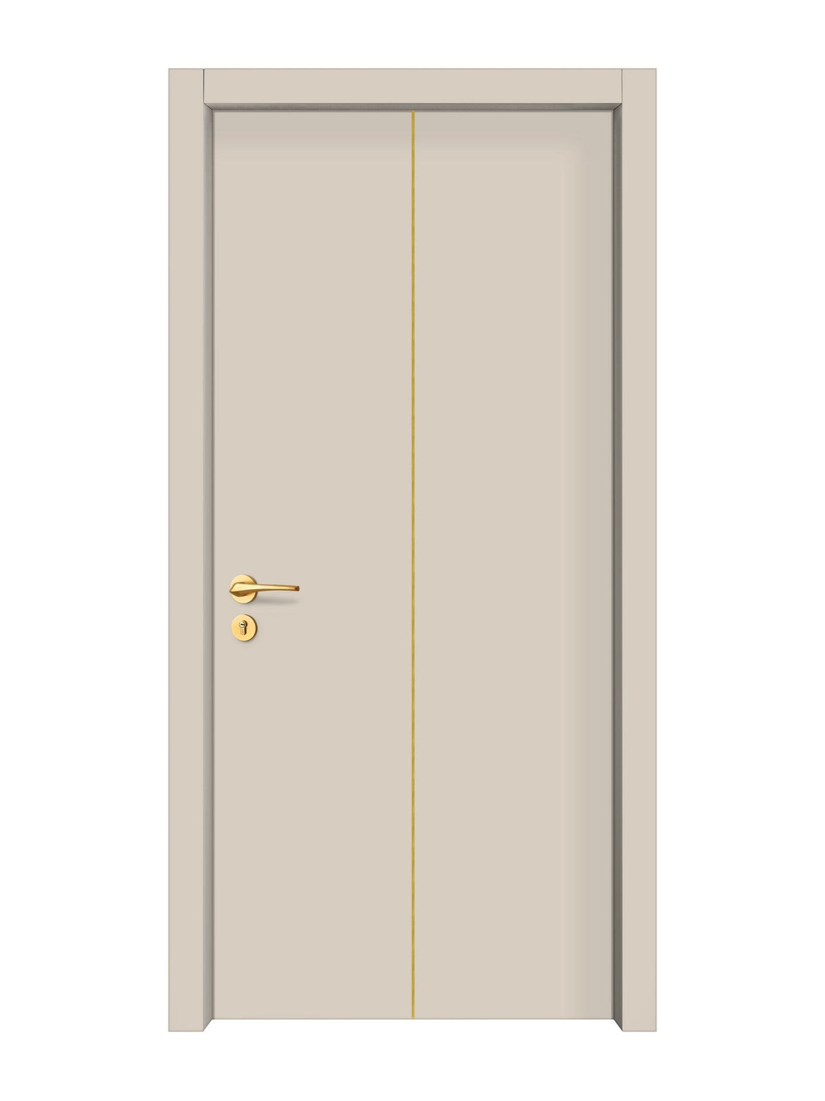 Stone Beige Interior Door Slab - Aliyah 1C Concave Design in Solar Gold epoxy