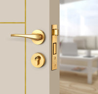 Stone Beige Interior Door Slab - Scala 3 Concave Design in Solar Gold epoxy, angled view