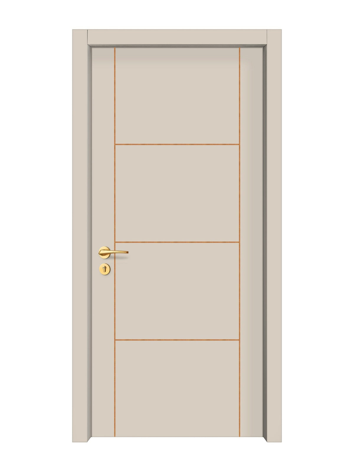 Stone Beige Interior Door Slab - Scala 3 Concave Design in Copper Pearl epoxy