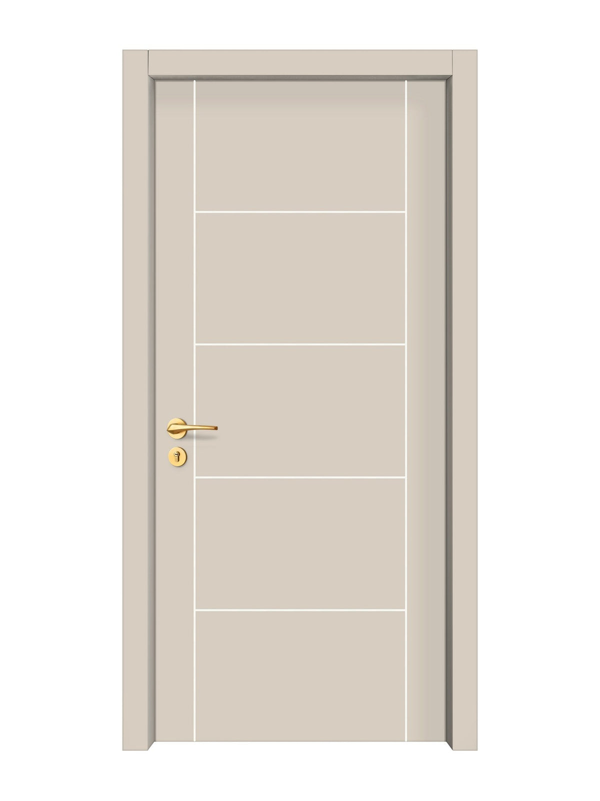 Stone Beige Interior Door Slab - Scala 4 Concave Design in Bright White epoxy