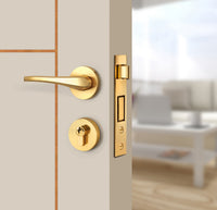 Stone Beige Interior Door Slab - Scala 1 Concave Design in Copper Pearl epoxy, angled view