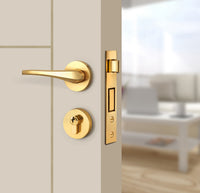 Stone Beige Interior Door Slab - Scala 1 Concave Design in Almond Cream epoxy, angled view