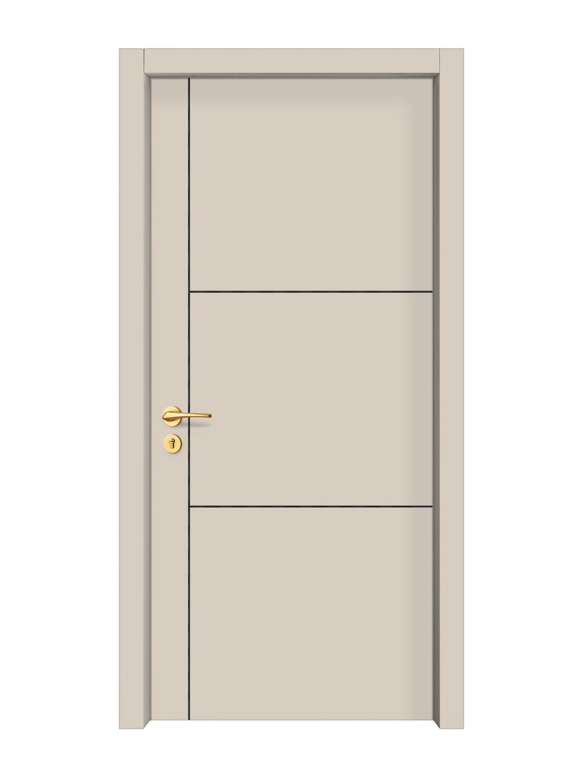 Stone Beige Interior Double Door Slabs - Axis 2 Concave Design in Black Pearl epoxy