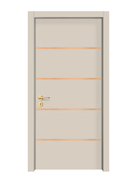 Stone Beige Interior Double Door Slabs - Elevar 4 Inlay Design in Brushed Rose Gold epoxy
