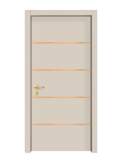 Stone Beige Interior Double Door Slabs - Elevar 4 Inlay Design