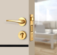 Stone Beige Interior Double Door Slabs - Elevar 4 Inlay Design in Glossy Black epoxy, angled view