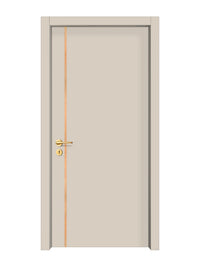 Stone Beige Interior Double Door Slabs - Aliyah 1L Inlay Design in Brushed Rose Gold epoxy