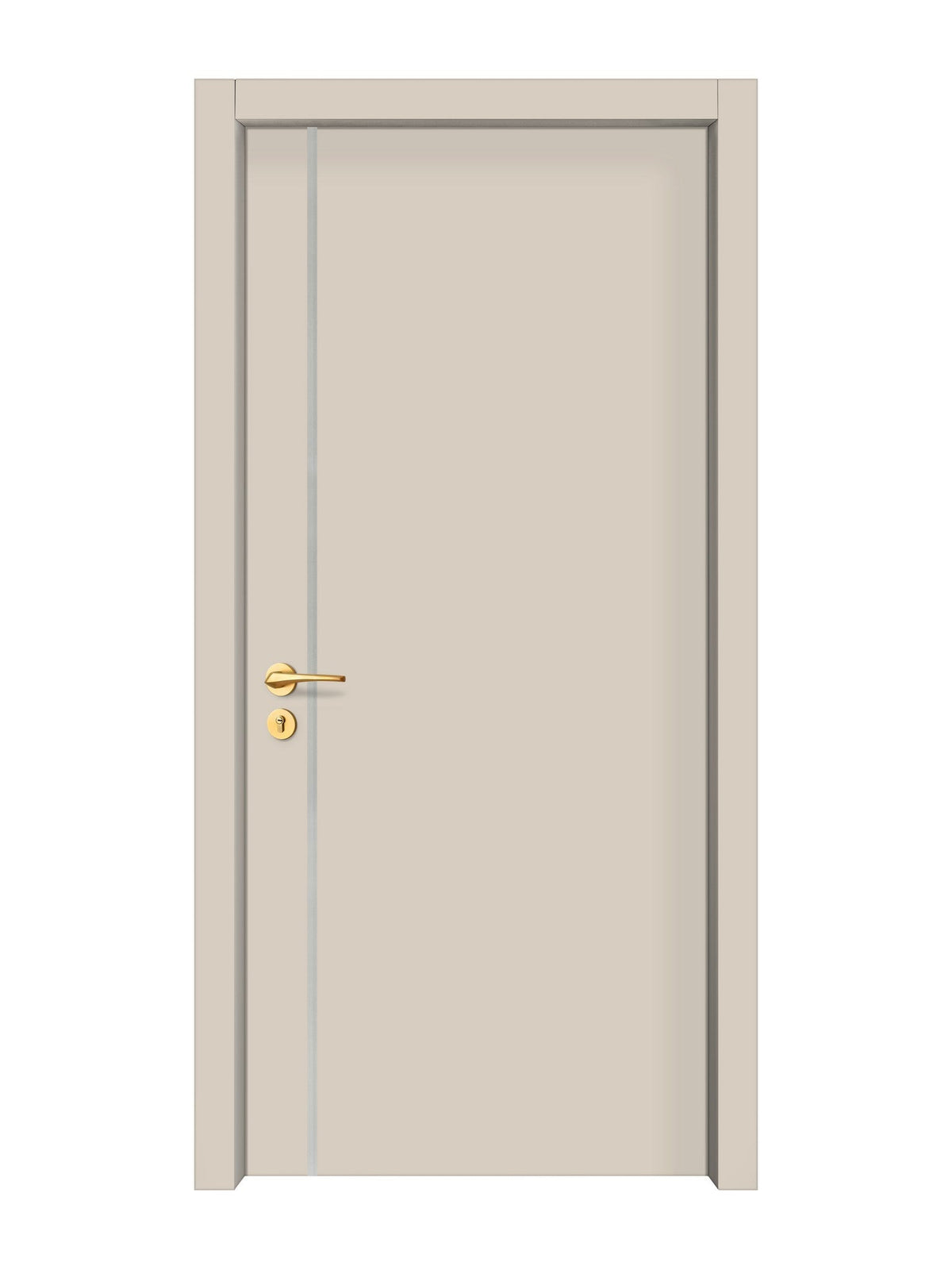 Stone Beige Interior Double Door Slabs - Aliyah 1L Inlay Design in Satin Silver epoxy