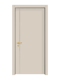 Stone Beige Interior Door Slab - Aliyah 1L Inlay Design in Satin Silver epoxy