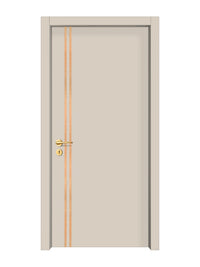 Stone Beige Interior Door Slab - Aliyah 2L Inlay Design in Brushed Rose Gold epoxy