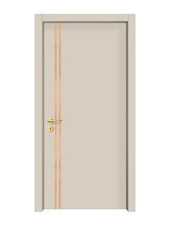 Stone Beige Interior Door Slab - Aliyah 2L Inlay Design