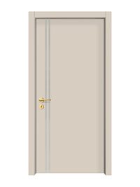 Stone Beige Interior Door Slab - Aliyah 2L Inlay Design in Satin Silver epoxy