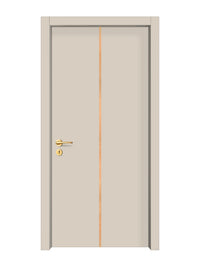Stone Beige Interior Door Slab - Aliyah 1C Inlay Design in Brushed Rose Gold epoxy