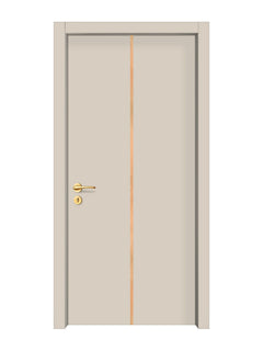 Stone Beige Interior Door Slab - Aliyah 1C Inlay Design (I2204)