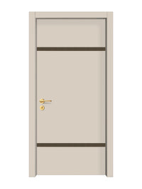 Stone Beige Interior Door Slab - Elevar 2W Inlay Design in Bronze epoxy