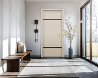 Stone Beige Interior Door Slab - Elevar 2W Inlay Design in Bronze epoxy, detail view