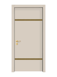 Stone Beige Interior Double Door Slabs - Elevar 2W Inlay Design in Gold epoxy
