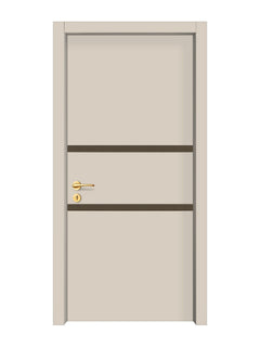 Stone Beige Interior Double Door Slabs - Elevar 2N Inlay Design (I5002)