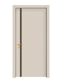 Stone Beige Interior Door Slab - Aliyah 1L Inlay Design in Bronze epoxy