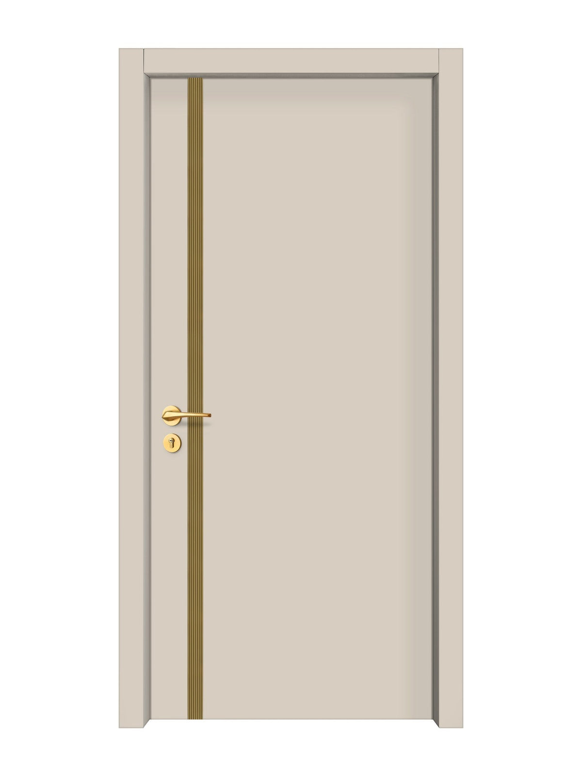 Stone Beige Interior Door Slab - Aliyah 1L Inlay Design in Gold epoxy