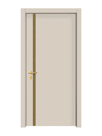 Stone Beige Interior Door Slab - Aliyah 1L Inlay Design in Gold epoxy