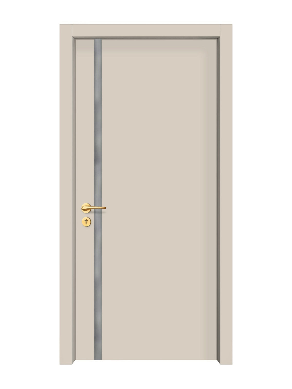 Stone Beige Interior Door Slab - Aliyah 1L Inlay Design in Gray epoxy