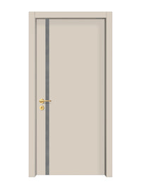 Stone Beige Interior Door Slab - Aliyah 1L Inlay Design in Gray epoxy