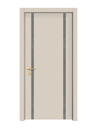 Stone Beige Interior Double Door Slabs - Aliyah 2 Inlay Design in Gray epoxy