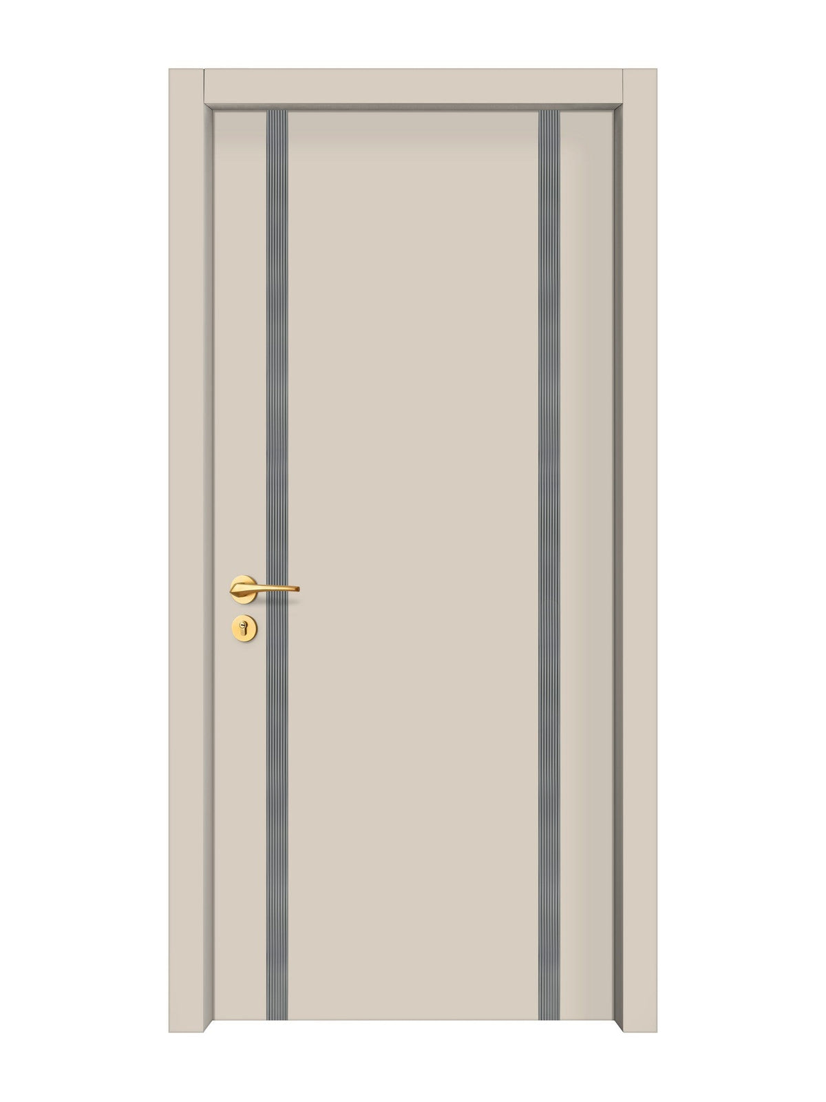 Stone Beige Interior Door Slab - Aliyah 2 Inlay Design in Gray epoxy