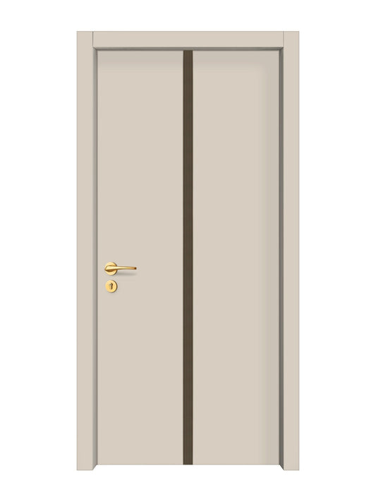 Stone Beige Interior Door Slab - Aliyah 1C Inlay Design in Bronze epoxy