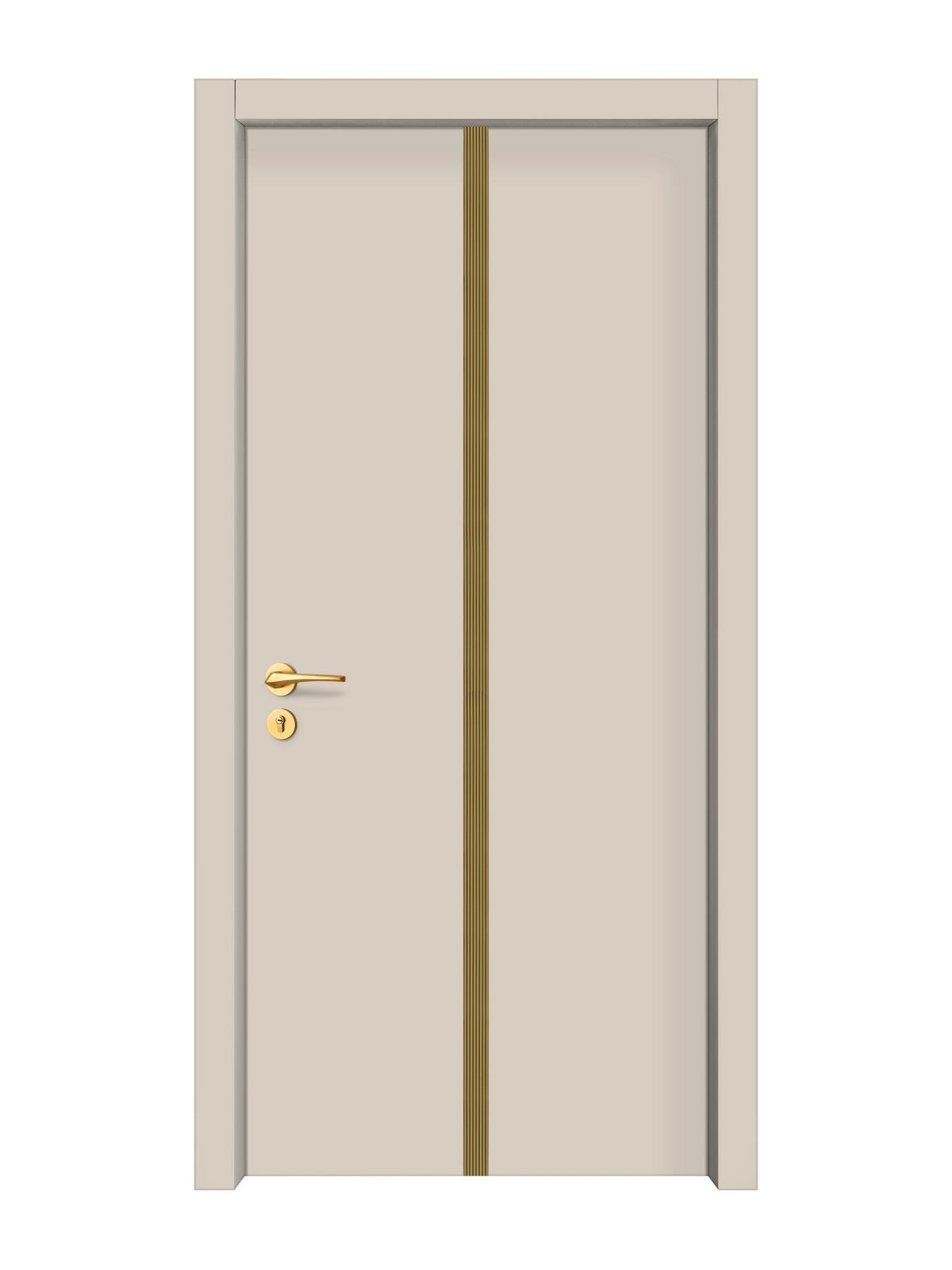 Stone Beige Interior Double Door Slabs - Aliyah 1C Inlay Design in Gold epoxy