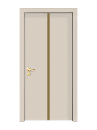 Stone Beige Interior Door Slab - Aliyah 1C Inlay Design in Gold epoxy