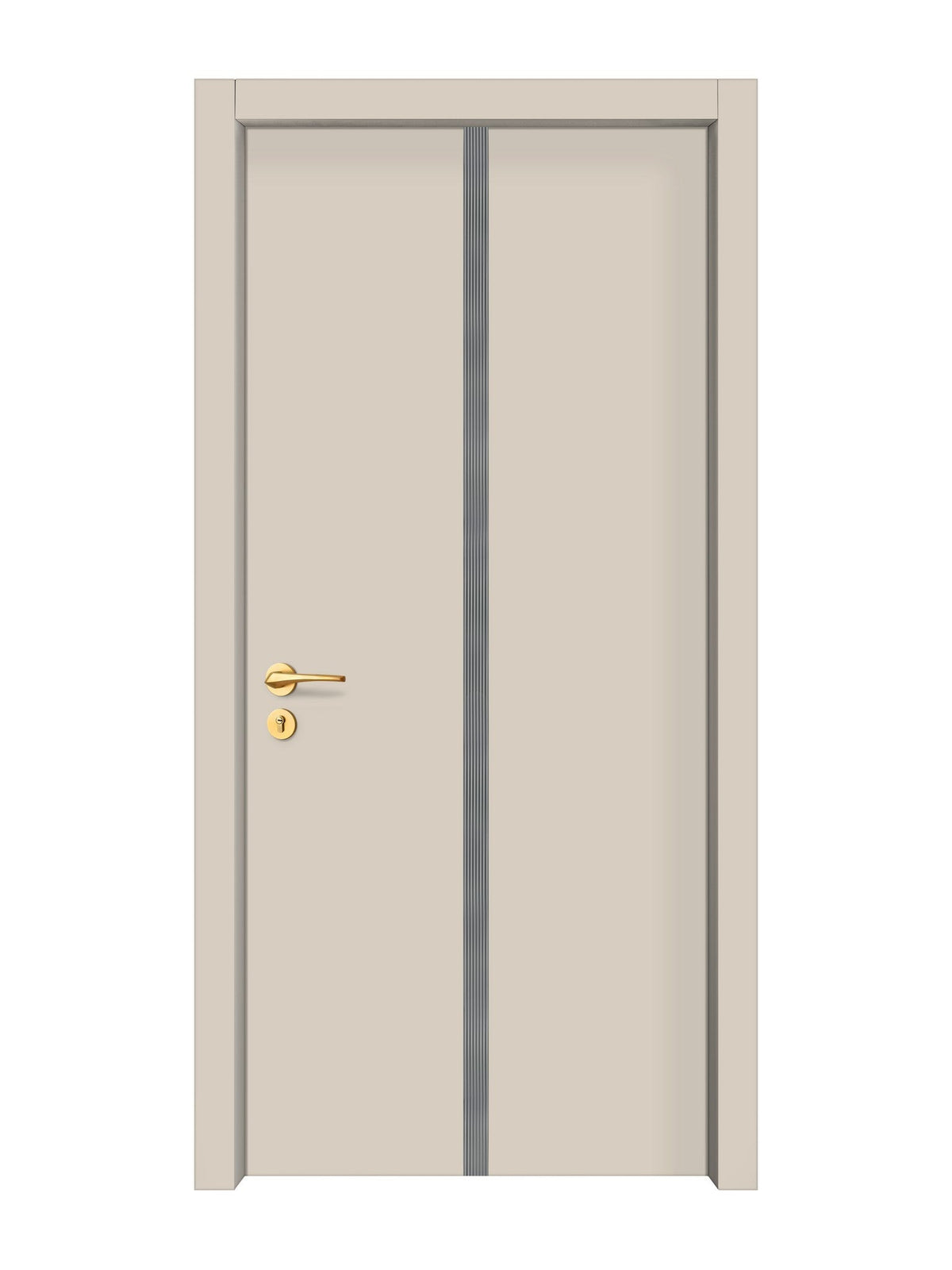 Stone Beige Interior Door Slab - Aliyah 1C Inlay Design in Gray epoxy