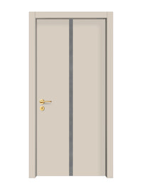 Stone Beige Interior Door Slab - Aliyah 1C Inlay Design in Gray epoxy