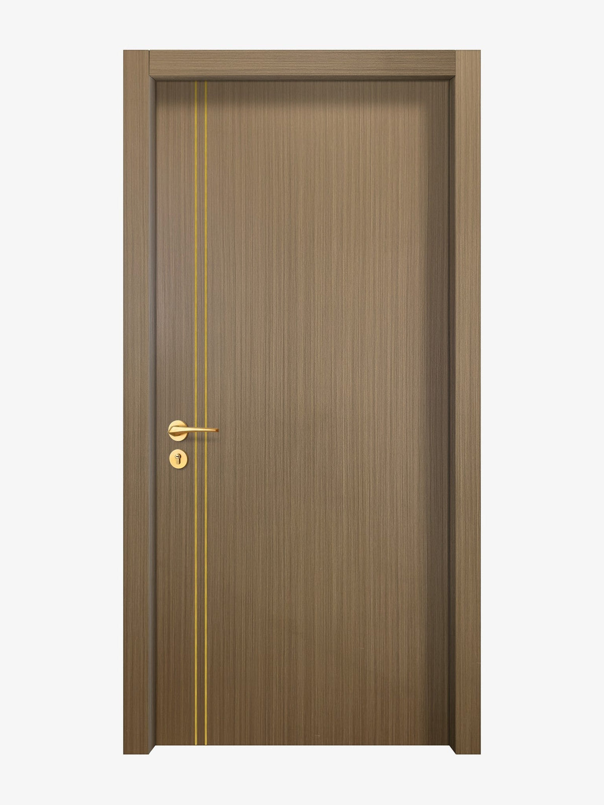 Toasted Walnut Interior Door Slab - Aliyah 2L Concave Design in Solar Gold epoxy