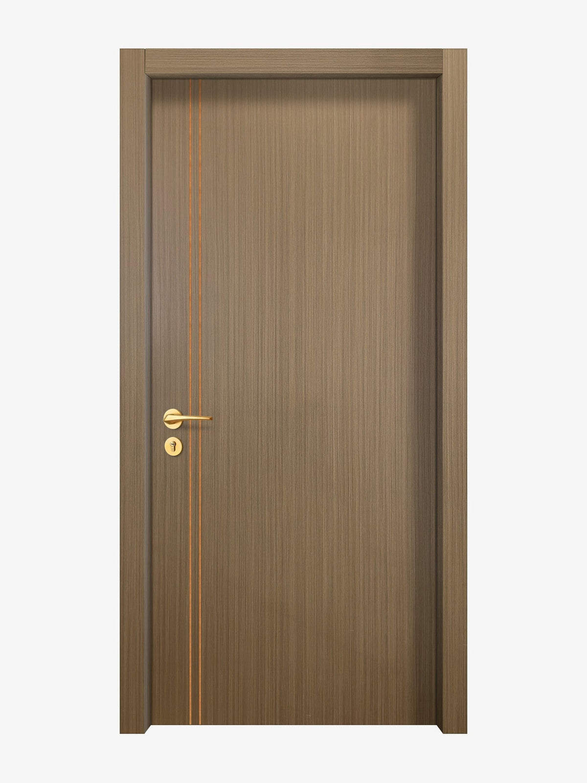 Toasted Walnut Interior Double Door Slabs - Aliyah 2L Concave Design in Copper Pearl epoxy