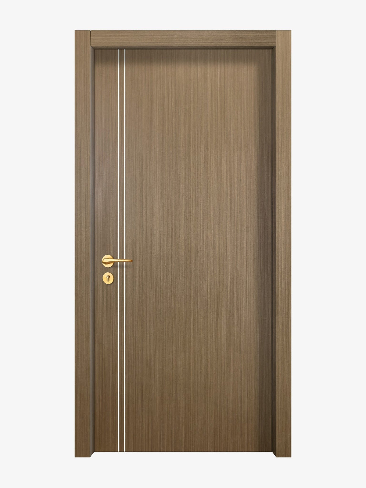 Toasted Walnut Interior Door Slab - Aliyah 2L Concave Design in Bright White epoxy