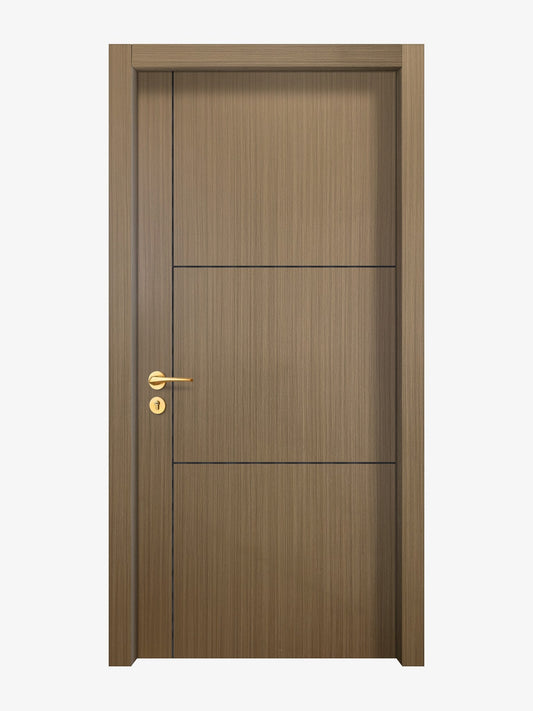 Toasted Walnut Interior Door Slab - Axis 2 Concave Design in Black Pearl epoxy