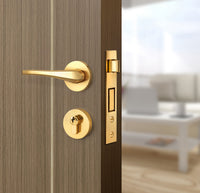 Toasted Walnut Interior Door Slab - Axis 2 Concave Design in Almond Cream epoxy, angled view