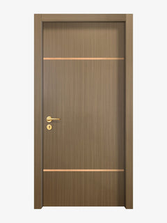 Toasted Walnut Interior Door Slab - Elevar 2W Inlay Design (I2001)