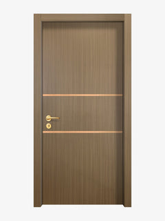 Toasted Walnut Interior Door Slab - Elevar 2N Inlay Design (I2002)