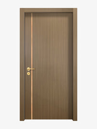 Toasted Walnut Interior Door Slab - Aliyah 1L Inlay Design in Brushed Rose Gold epoxy
