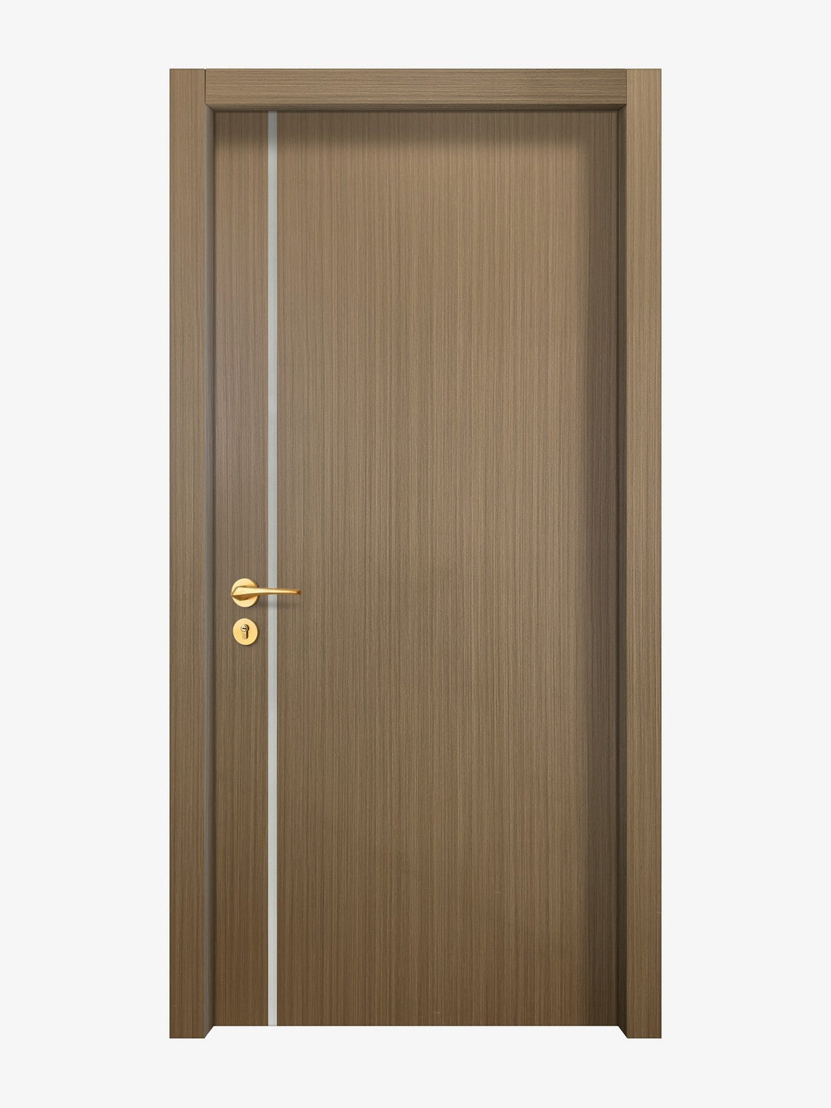 Toasted Walnut Interior Double Door Slabs - Aliyah 1L Inlay Design in Satin Silver epoxy