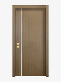 Toasted Walnut Interior Door Slab - Aliyah 2L Inlay Design in Satin Silver epoxy