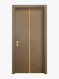 Toasted Walnut Interior Door Slab - Aliyah 1C Inlay Design (I2204)