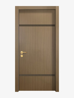 Toasted Walnut Interior Double Door Slabs - Elevar 2W Inlay Design (I5001)