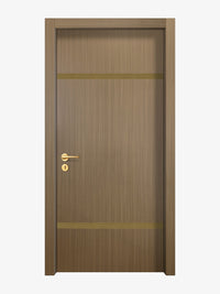 Toasted Walnut Interior Door Slab - Elevar 2W Inlay Design in Gold epoxy